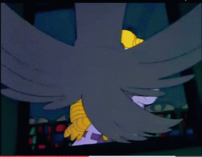 Homer Simpson In Purple Robe With X's GIF