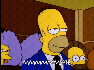 Homer Simpson In Suit And Tie Saying Mmmmm Pie GIF