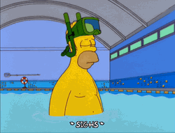 Homer Simpson In The Pool Sighs GIF