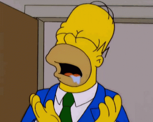 Homer Simpson Crying With Eyes Closed And Mouth Open GIF