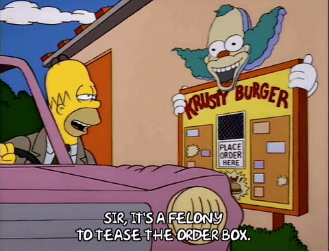 Homer Driving Car In Front Of Krusty Burger GIF