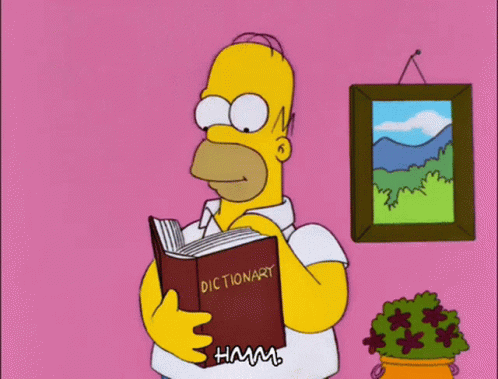 Homer Simpson Is Holding A Book That Says Dictionary On It GIF