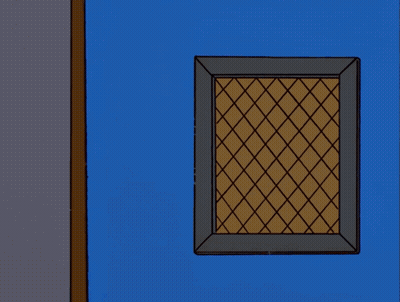 Homer Simpson Is Peeking Out From Behind A Door GIF