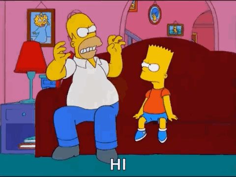 Homer Talking To Bart On Couch GIF