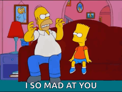 Homer Talking To Bart On Couch GIF