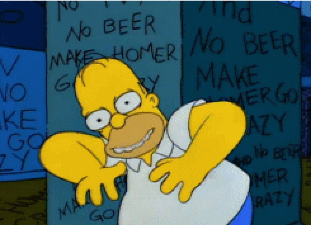 Homer In Front Of No Beer Wall GIF