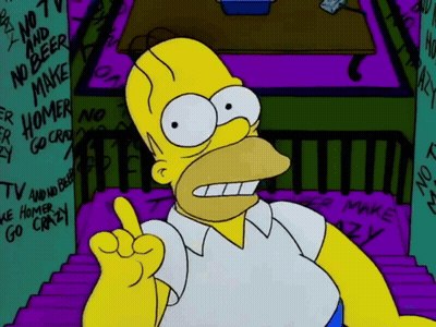 Homer Simpson Is Standing In Front Of A Wall That Says No Tv No Beer No Make Homer Go Crazy GIF