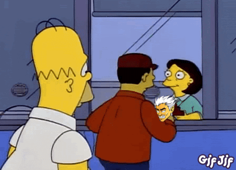 Homer Simpson Is Standing Next To A Man And A Woman In A Cartoon . GIF