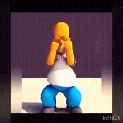 Homer Simpson Is Standing On His Knees With His Eyes Closed . GIF