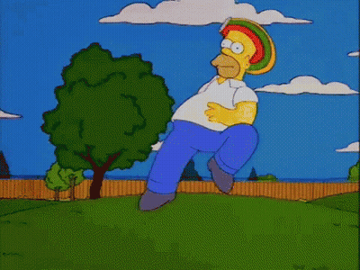 Homer Simpson Is Standing On One Leg In Front Of A Crowd GIF