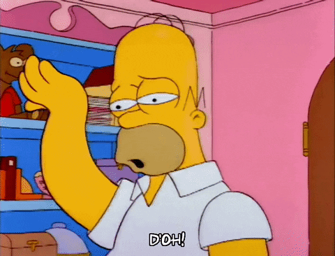 Homer Simpson Is Wearing A White Shirt That Says Dooh GIF