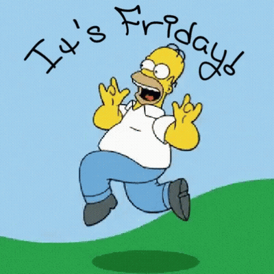 Homer Simpson Jumping Saying It's Friday GIF