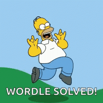 Homer Simpson Jumping Wordle Solved GIF