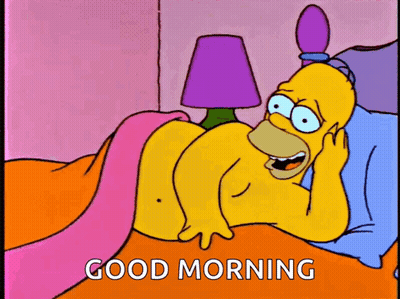 Homer Simpson Laying In Bed Good Morning GIF