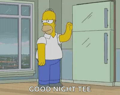 Homer Simpson Laying On Mattress Good Night Tee GIF