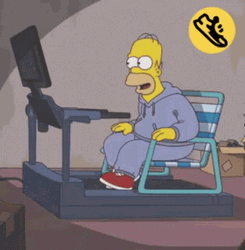 Homer Simpson Lazy Home Gym Work Out GIF