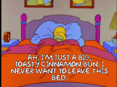Homer Simpson Lying In Bed With Cinnamon Bun GIF