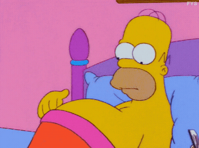Homer Simpson Lying In Bed With Pink Blanket GIF