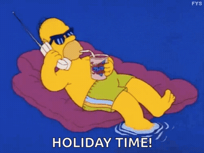 Homer Simpson On Raft Talking On Phone And Drinking Smoothie GIF