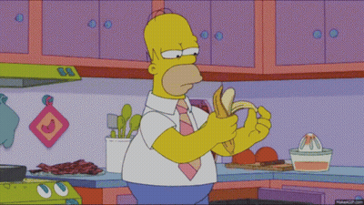 Homer Simpson Peeling A Banana GIF