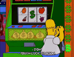Homer Simpson Playing Slot Machine GIF