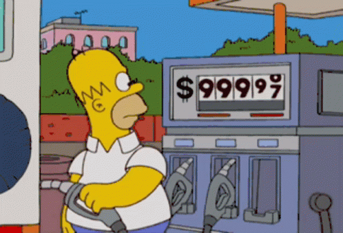 Homer Simpson Pumping Gas GIF