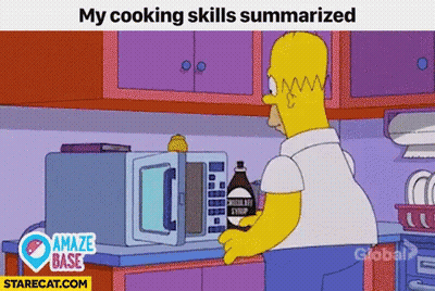 Homer Simpson Putting Syrup In Microwave My Cooking Skills Summarized GIF