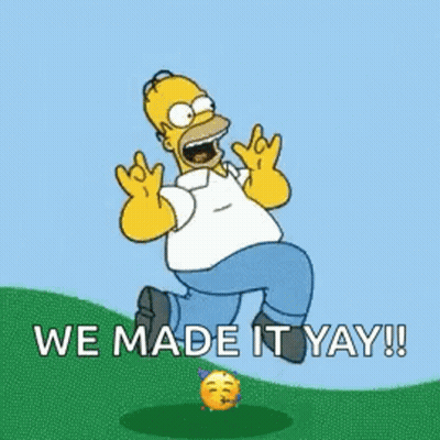 Homer Simpson Running Down Hill We Made It Yay GIF