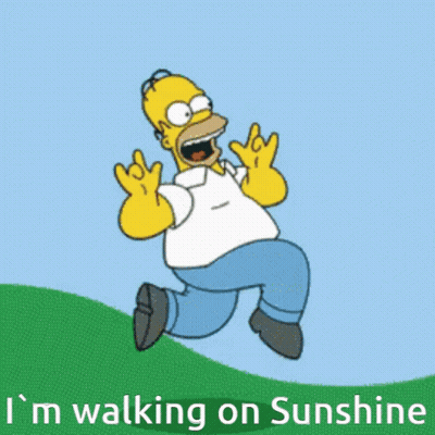 Homer Simpson Running I'm Walking On Sunshine GIF
