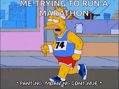 Homer Simpson Running Marathon Me Trying To Run A Marathon GIF