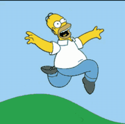 Homer Simpson Running On Grassy Field GIF