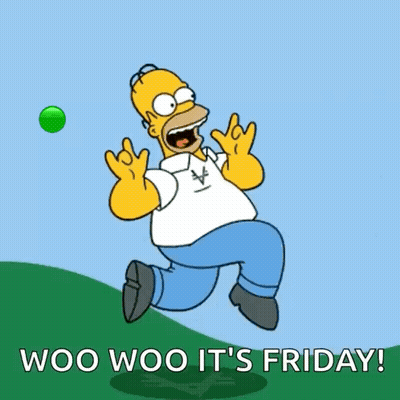 Homer Simpson Running On Hill Woo Woo Its Friday GIF