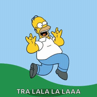 Homer Simpson Running With Tra Lala La Laaa GIF