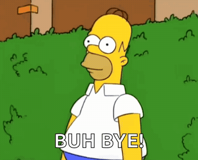 Homer Simpson Saying Buh Bye In Grass GIF