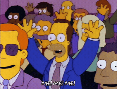 Homer Simpson Saying Me! Me! Me GIF