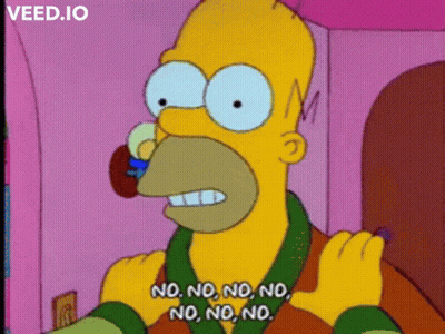 Homer Simpson Saying No No No No No No GIF