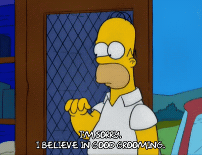 Homer Simpson Says I'm Sorry And I Believe In Good Grooming GIF