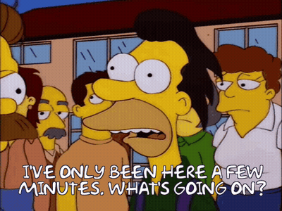 Homer Simpson Says I've Only Been Here A Few Minutes What's Going On GIF