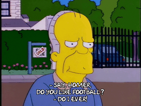 Homer Saying Do You Like Football In Front Of Sold Sign GIF
