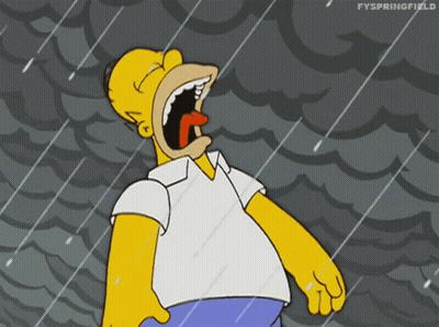 Homer Simpson Screaming In Rain GIF
