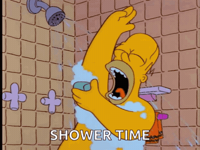 Homer Simpson Shower Time GIF