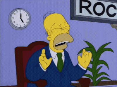 Homer Simpson Sitting In Front Of Roc Sign GIF
