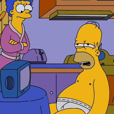 Homer Simpson Sitting In Front Of TV GIF