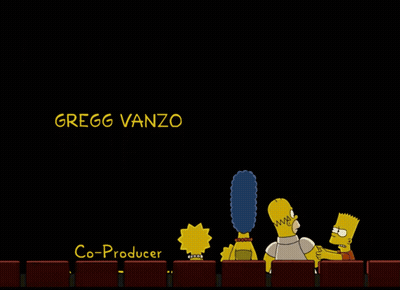 Homer Simpson Sitting In Theater With Animation Co-Producer Craig Sost GIF