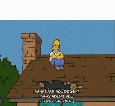 Homer Simpson Sitting On Roof What Are You Doing GIF