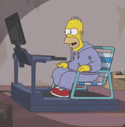 Homer Simpson Sitting On Treadmill GIF