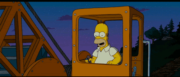 Homer Simpson Smashed By Wrecking Ball GIF
