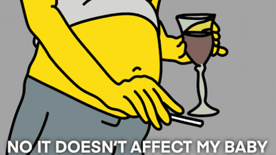 Homer Simpson Smoking Cigarette Holding Wine Glass GIF