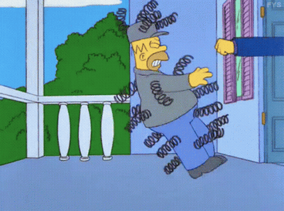 Homer Simpson Springs Coming Out Of Pants GIF