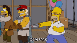Homer Simpson Stabbing People GIF